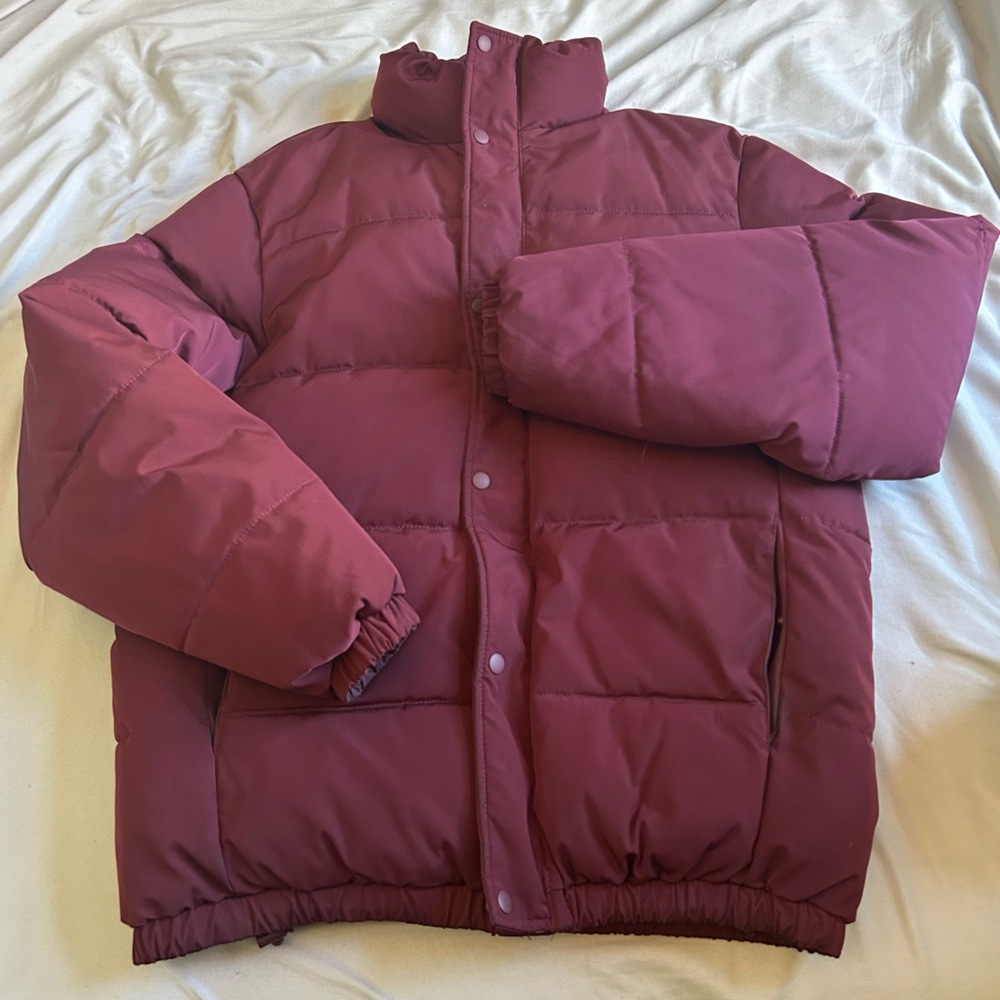 Zara Men's Maroon Puffer Jacket